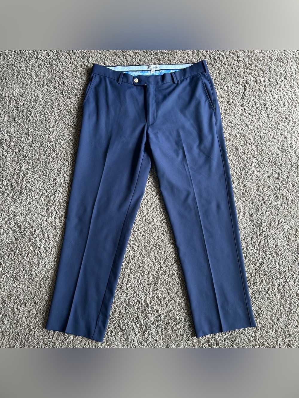 Peter Millar Crown Sport Mens 35x28 Durham Blue Performance Active Golf Trousers